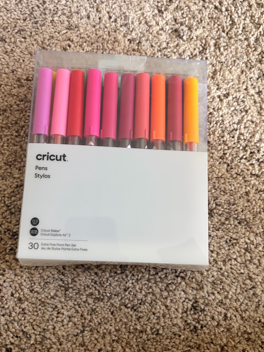 Cricut Extra Fine Point Pen Set - Pink, Red, Coral, Orange, Yellow